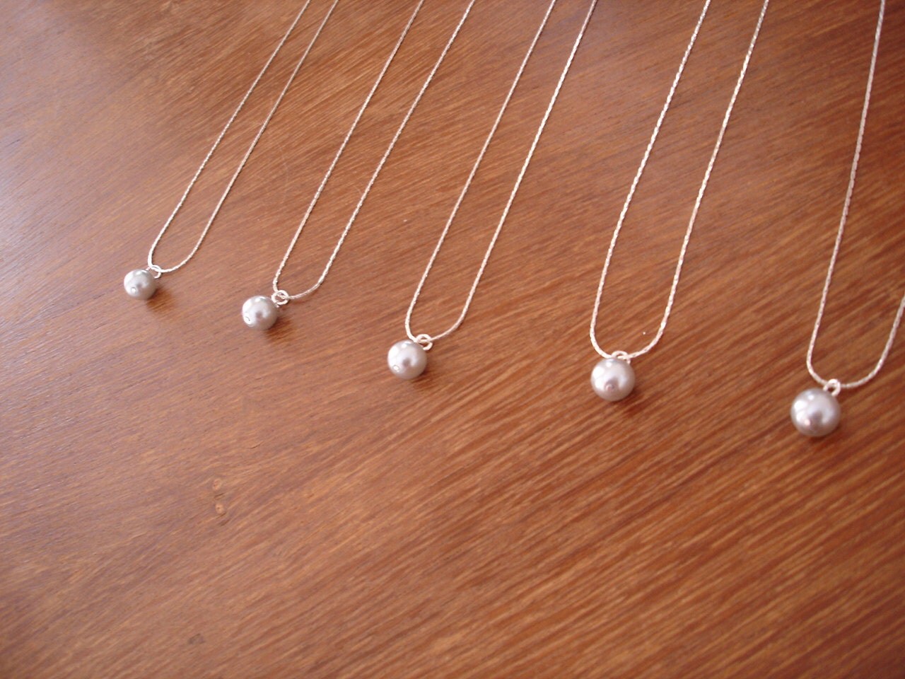Wedding Bridesmaid Necklaces 9 single pearl bridesmaid gift necklaces ivory white grey
