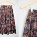 Boho Floral Skirt Vintage Hippie High Waisted Velvet XS