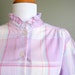 Plaid Blouse Vintage Lavender Ruffle Western 1980s Large XL