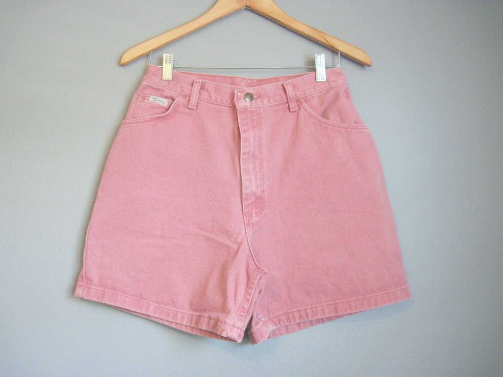 Pink Denim Shorts High Waisted Jean Wrangler Vintage Denim 9056