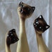 3 Siamese Cat Figures with Elongated Necks 1960s