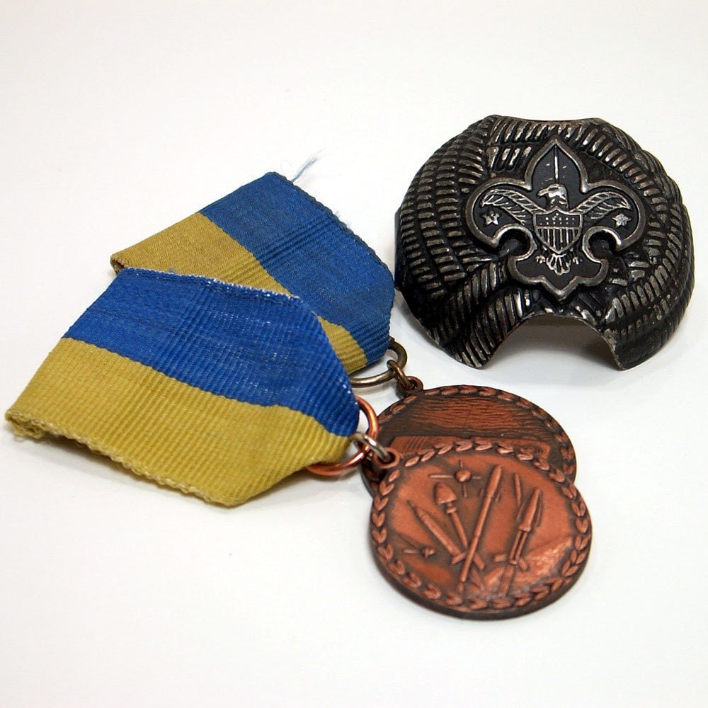 1950s Boy Scout Medals Neckerchief Slide Instant BSA