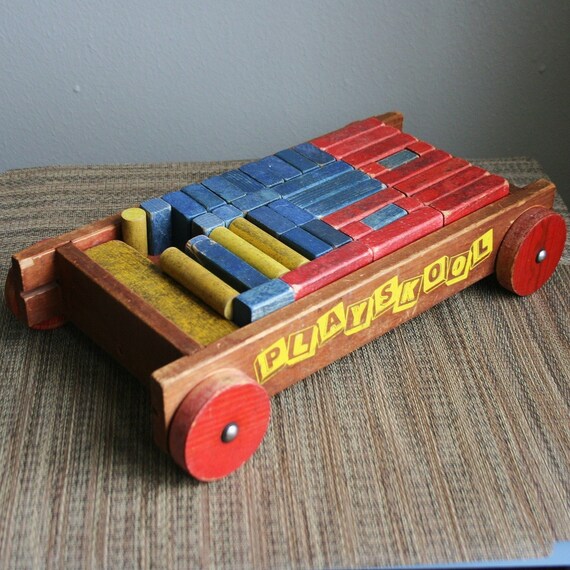 playskool wagon wooden blocks