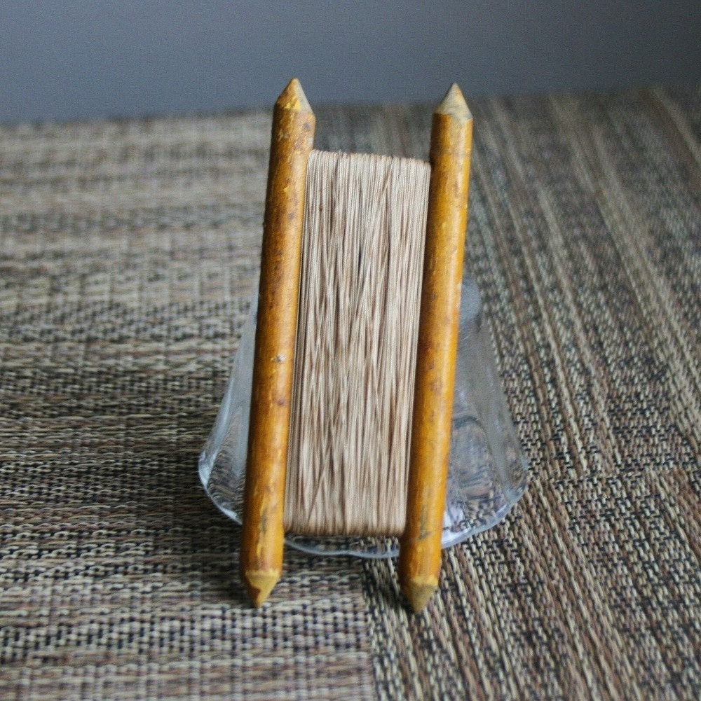 Antique Hand Carved Fishing Line Spool Holder Wood