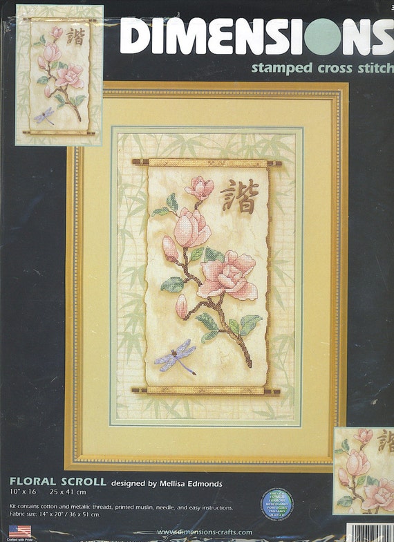 Dimensions Stamped Cross Stitch kit....Floral Scroll by