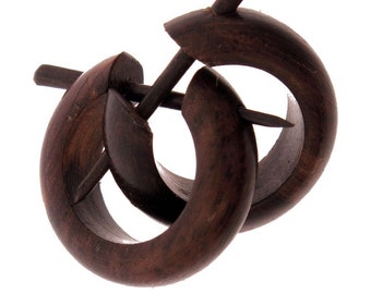 earrings wood hoops wooden brown carved comes extra
