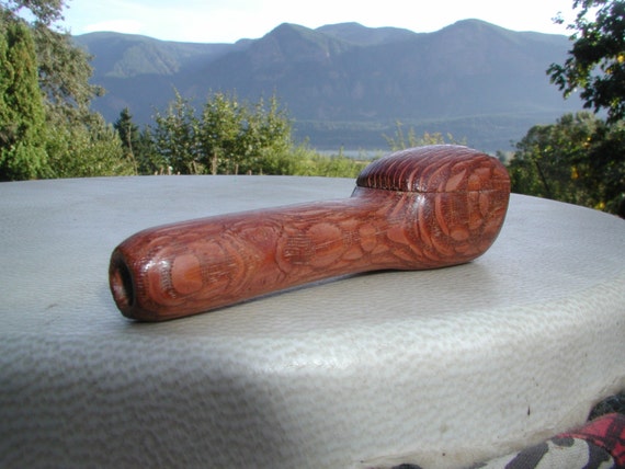 Exotic Wood Pipe With Lid Australian Leopardwood Smoking