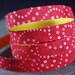 STARRY NIGHT dots in swirl pattern on RED Adhesive Fabric Deco Tape-for Crafting, Scrapbooking, Journaling, Gift Wrapping, Decorating