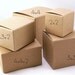 3 x3 x 2 - Set of 15 gift boxes - PINSTRIPE Kraft Brown one piece Small Cube Square Tuck-Top Wedding Favor, Candy, Jewelry, Treat