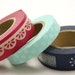 RETRO MOMMA 3- pop flowers, chubby scalloped trim, tags & labels - Set of 3 Japanese Washi Paper Masking Tape-49 Yards