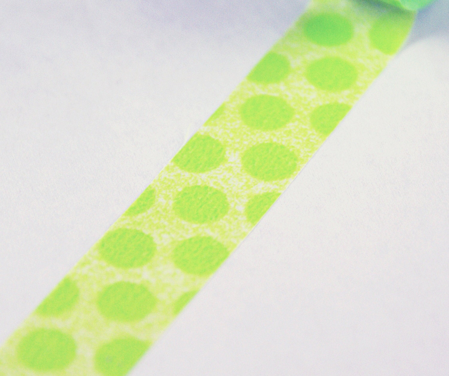 LIME GREEN Large Polka Dots Washi Masking Tape16.5 YARDS