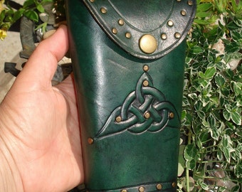 Tooled Leather Crossbow Darts Quiver