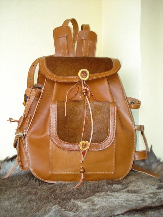 Leather Backpack Hand Stitched