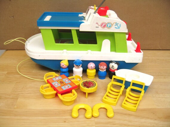 Vintage Fisher Price Houseboat Complete by toysofthepast on Etsy