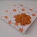 Sticky Notes Pad - Orange Polka Dot with Orange Paper Flower