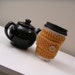 Orange Knit Cup Sleeve and Knitted Wrist Accessory - Pumpkin