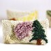 Miniature Sachet. Lavender and Maine Balsam Fir. Punch Needle Embroidery. Purple, Green, Cream. Great for Travel, Purse, Pillow.