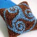 Celtic Triskelion Christmas Tree Ornament. Holiday Home Decor. Punchneedle Embroidery. Turquoise and Chocolate Brown. Balsam Fir Sachet.