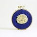 Sand Dollar Embroidery Hoop Wall Art. Cobalt Blue Silk. Beach House or Cottage Decor. Nautical, Ocean Inspired. Punch Needle Embroidery.