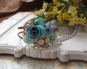 The Blue Rose vintage assemblage bracelet