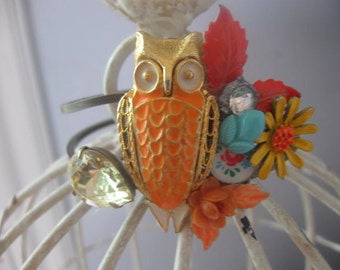 The Autumn Bird vintage assemblage bracelet
