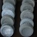 vintage mason jar zinc lids with milk glass-group of 10 Ball lids for mono1984