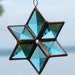 Turquoise and Copper 3D Stained Glass Star Suncatcher Ornament