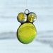 Bright Yellow Glass Marble and Nugget Ornament Gem Bug with Cateyes