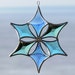 3D Blue Green Turquoise Beveled Stained Glass Snowflake Suncatcher Ornament