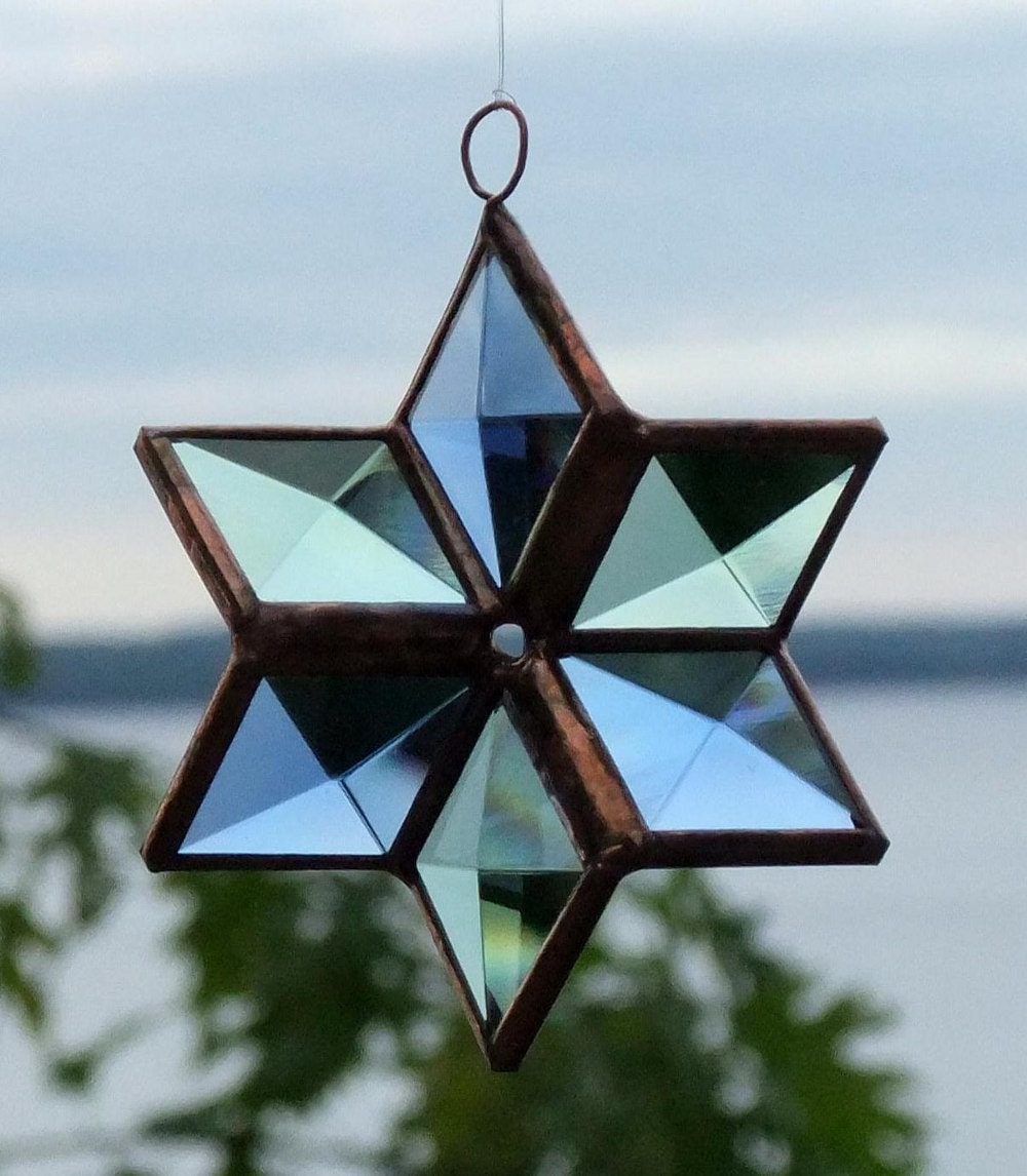 3D Geometric Beveled Stained Glass Star Suncatcher by SNLCreations