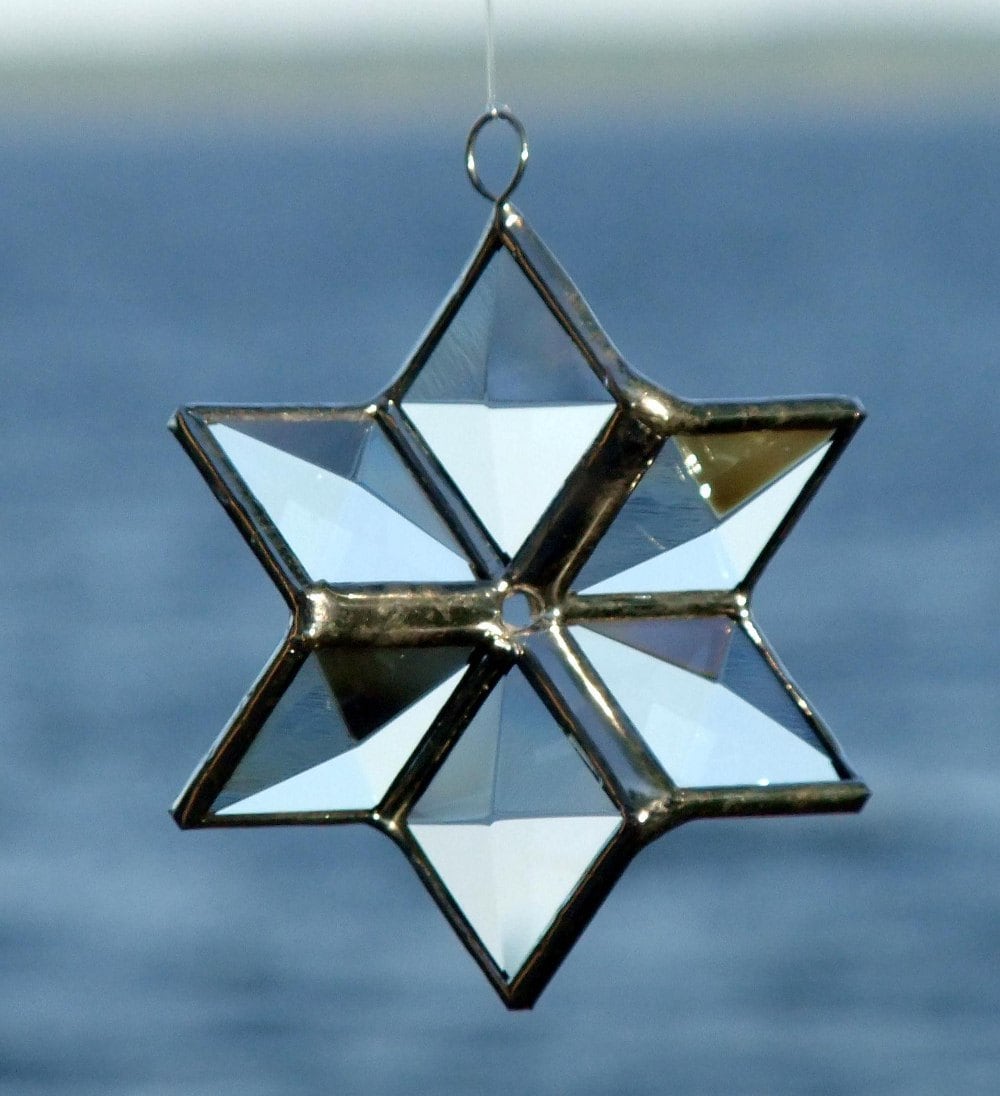 3d Clear Beveled Stained Glass Star Ornament Suncatcher