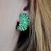 Chunky Vintage Green Glass Earrings
