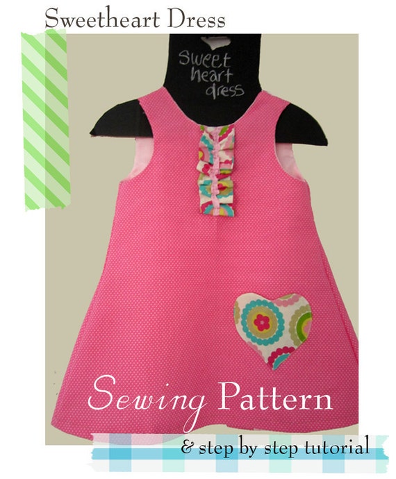 Items similar to The Sweetheart Dress Sewing pattern and step by step