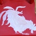 hand painted red rooster childs chair