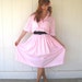 Vintage 1970s Summer Pink Shirtdress