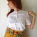 1950s Blouse Mad Men Eyelet Lace Fall Fashion Autumn Clothing