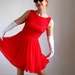 1950s Dress. Red. Cocktail Dress. Party Dress. Mad Men Fashion. Weddings. Spring Fashion. Romantic Dress
