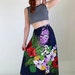 Navy Floral Boho Wrap Maxi Skirt. Pin-Up Girl. Tropical. Spring Fashion. Size Medium
