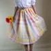 Sale - Vintage 1950s Pastel Skirt. Pink Blue Yellow. Mad Men Fashion. Office Fashion. Summer. Fall Fashion. Back To School. Size Large