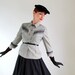 Vintage 1950s Lilli Ann Jacket. Gray Ombre. Chevron. Mad Men Fashion. Weddings. Designer