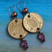 Spain, Vintage Coin Earrings - - Viva Espana - - Peseta - Old Money - Spanish Coin - Pillars of Hercules - Legend