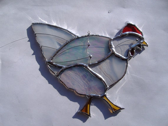 Chicken Stained Glass Suncatcher 0626