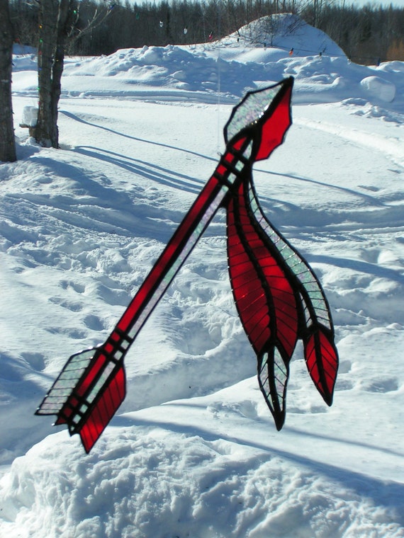 Arrowfeathers Stained Glass Suncatcher