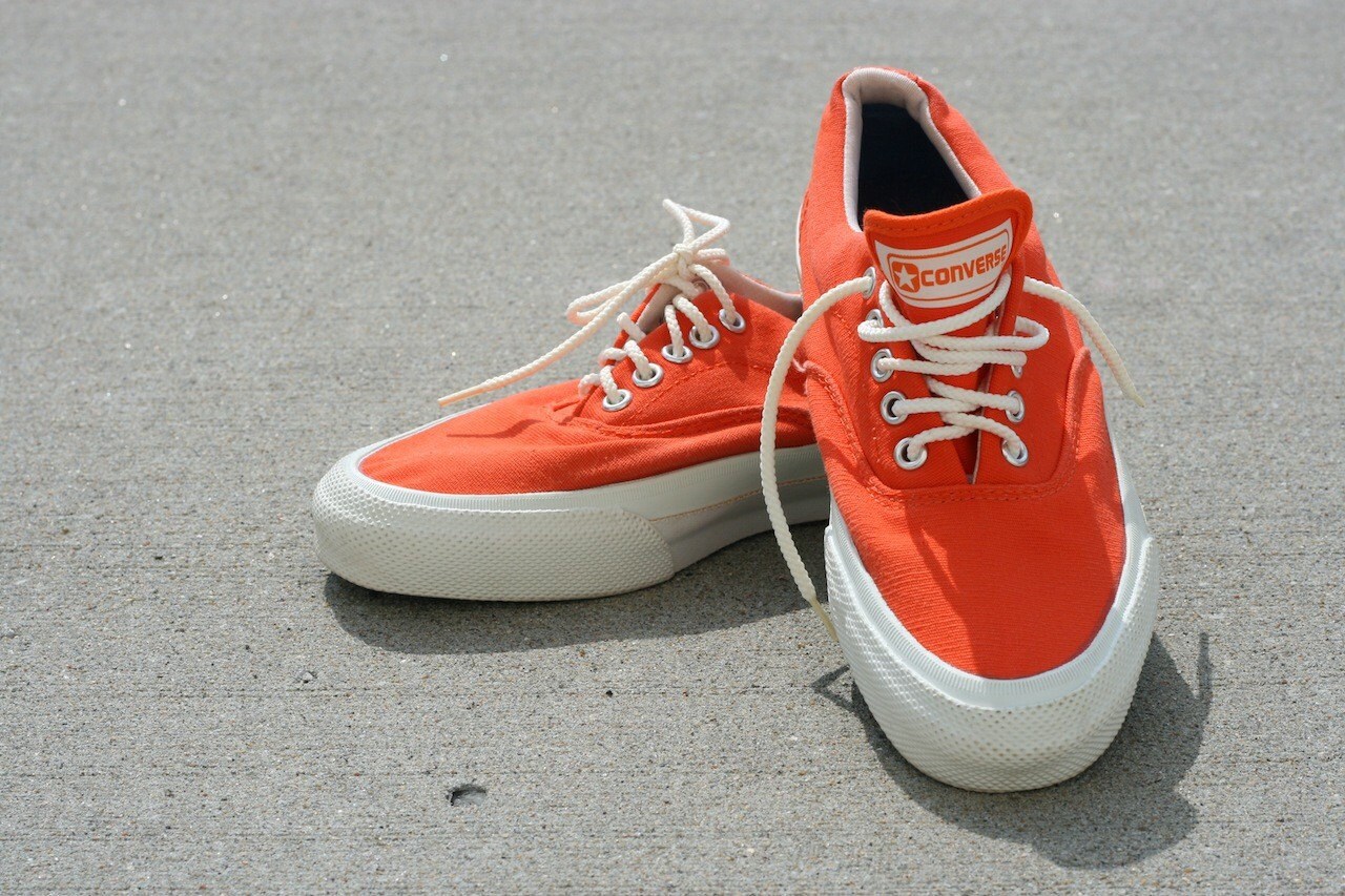 Old school Orange Converse boat shoes