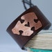 My Better Half Copper Puzzle Piece with Handpierced Heart Upcycled Leather Braclet Made To Order