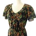 boho dress - 70s vintage dress in earthy floral print