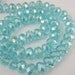 Crystal Beads, Faceted Rondelle, AB Finish, 8mm X 6mm, Light Sky Blue, 16'' strand or 70 beads (307015)