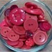 RED BUTTONS, Lot of 75, Plastics, Glass, Matching Sets, Vintage Sewing Supply