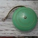 DEAN TAPE MEASURE, Cloth, Mint Green Hard Plastic Case, Made in England, Vintage Sewing Accessory