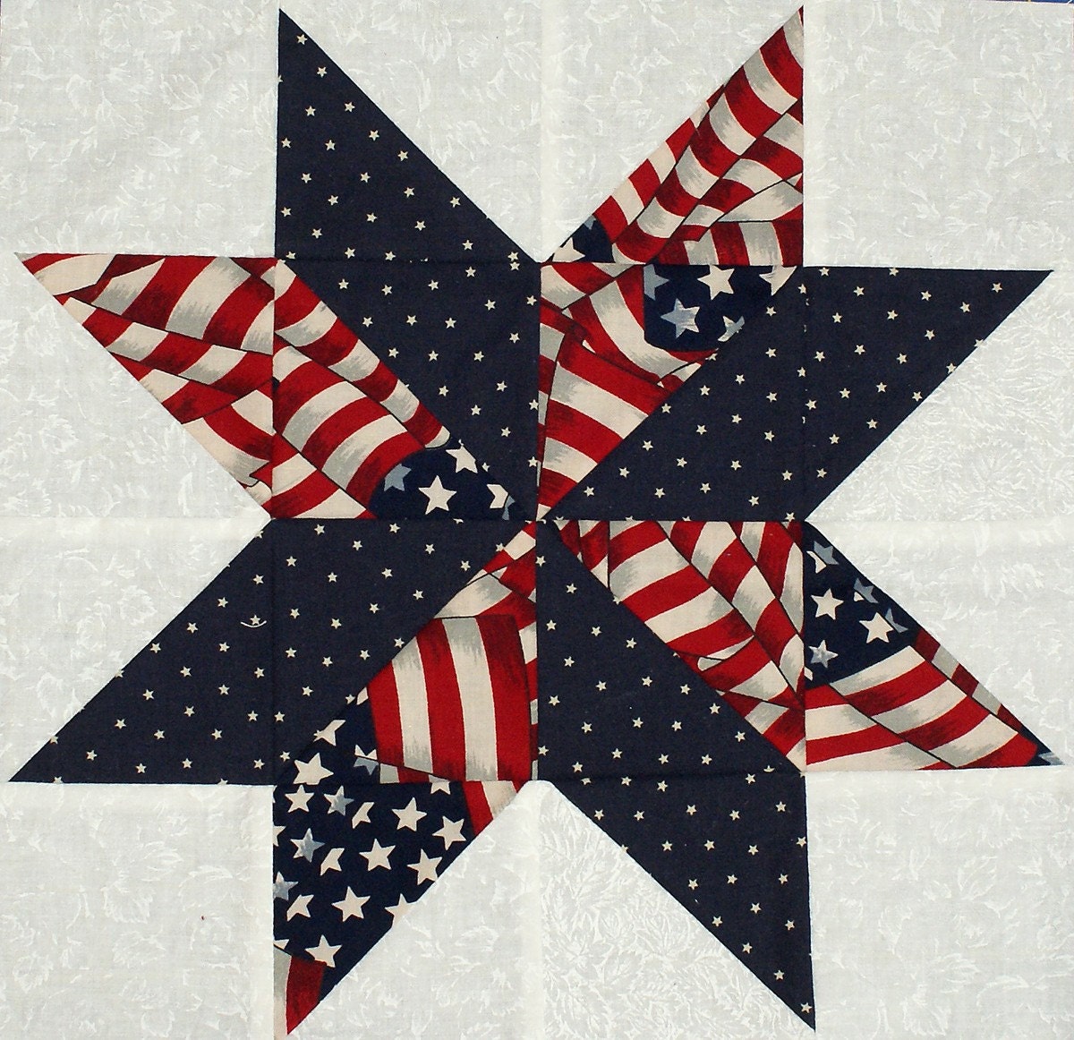 Starflower Quilt Blocks Patriotic Flag And Star Prints